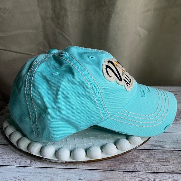 NWT Vacay All Day Hat Embroidered Distressed Ball Cap vacations ballcap - Picture 2 of 7